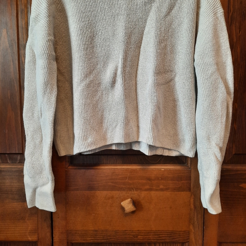 Lululemon Merino Wool Blend Ribbed Turtleneck Sweater Heathered Ivory Size 8 - Picture 5 of 13